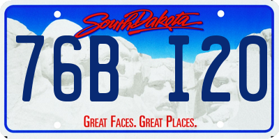 SD license plate 76BI20