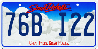 SD license plate 76BI22