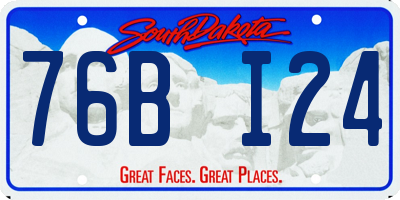 SD license plate 76BI24