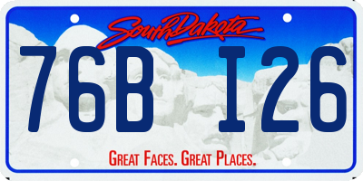 SD license plate 76BI26