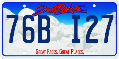 SD license plate 76BI27
