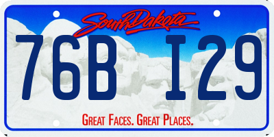 SD license plate 76BI29