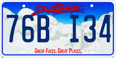 SD license plate 76BI34