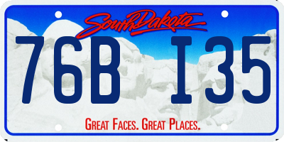 SD license plate 76BI35