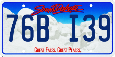 SD license plate 76BI39