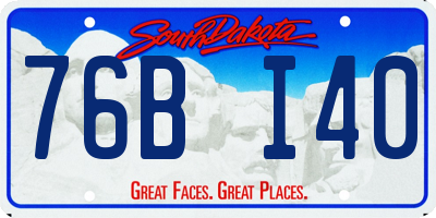 SD license plate 76BI40