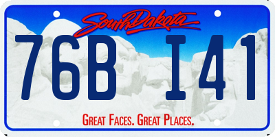 SD license plate 76BI41