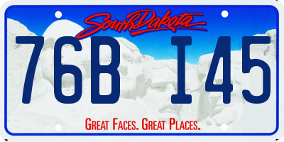 SD license plate 76BI45