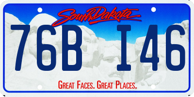 SD license plate 76BI46
