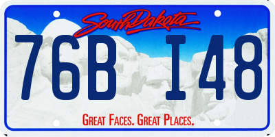 SD license plate 76BI48