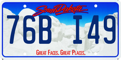 SD license plate 76BI49