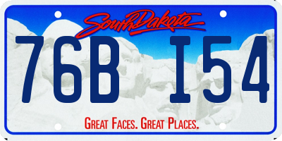 SD license plate 76BI54