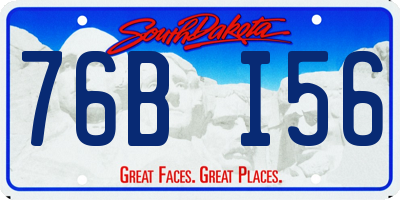 SD license plate 76BI56