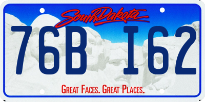 SD license plate 76BI62