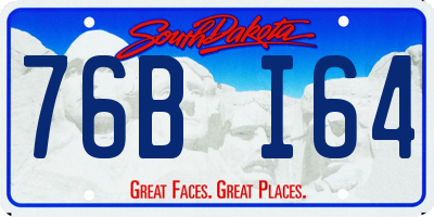 SD license plate 76BI64