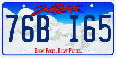 SD license plate 76BI65