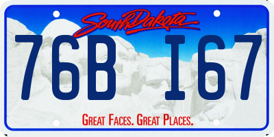 SD license plate 76BI67