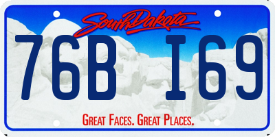 SD license plate 76BI69