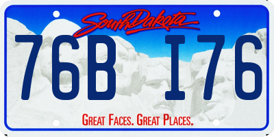 SD license plate 76BI76