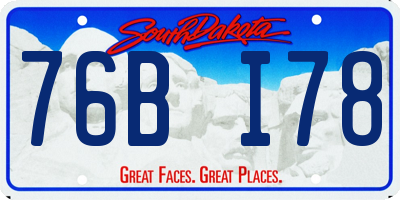 SD license plate 76BI78