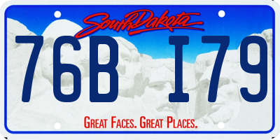 SD license plate 76BI79
