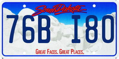 SD license plate 76BI80