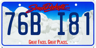SD license plate 76BI81