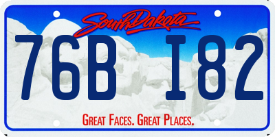 SD license plate 76BI82