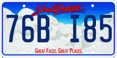 SD license plate 76BI85
