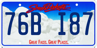 SD license plate 76BI87