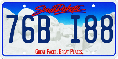 SD license plate 76BI88