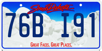 SD license plate 76BI91
