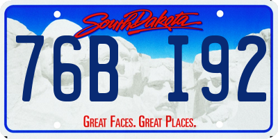 SD license plate 76BI92