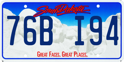 SD license plate 76BI94