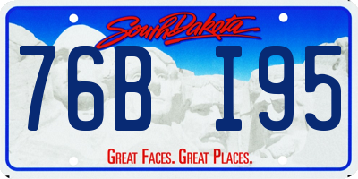 SD license plate 76BI95
