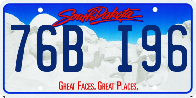 SD license plate 76BI96