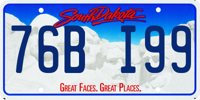 SD license plate 76BI99