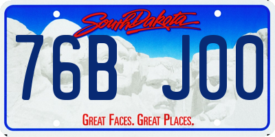 SD license plate 76BJ00