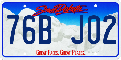 SD license plate 76BJ02
