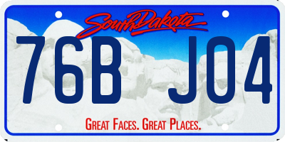 SD license plate 76BJ04