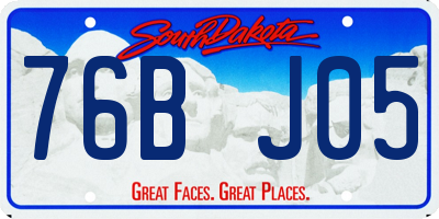 SD license plate 76BJ05
