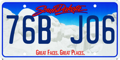 SD license plate 76BJ06