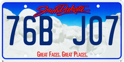 SD license plate 76BJ07