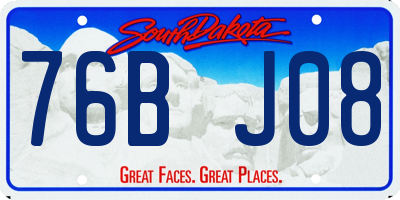 SD license plate 76BJ08