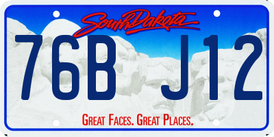 SD license plate 76BJ12