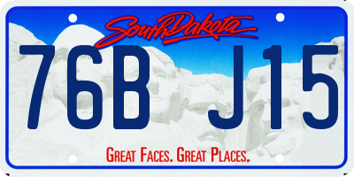 SD license plate 76BJ15