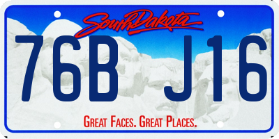 SD license plate 76BJ16