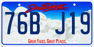 SD license plate 76BJ19
