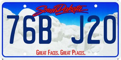 SD license plate 76BJ20