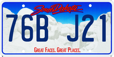 SD license plate 76BJ21